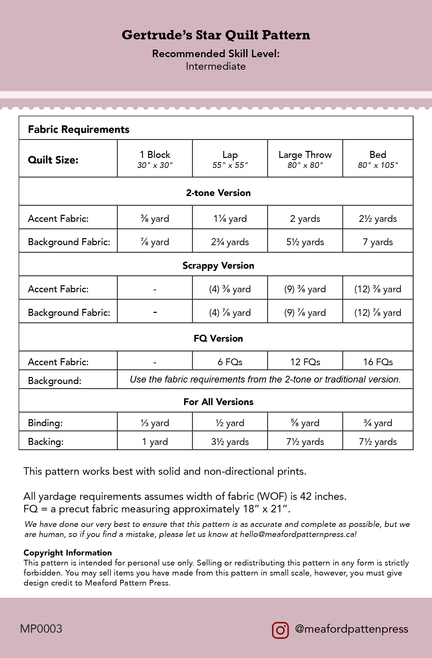Meaford Pattern PressGertrude's Star Quilt PatternQuilt Patterns
