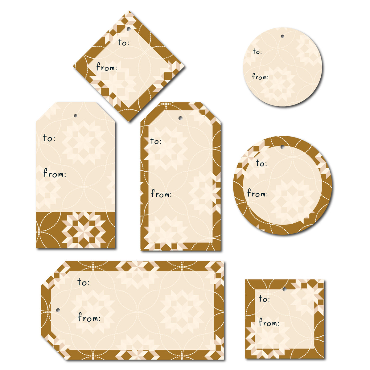 Cookie Quilt Gift Tags - Printable