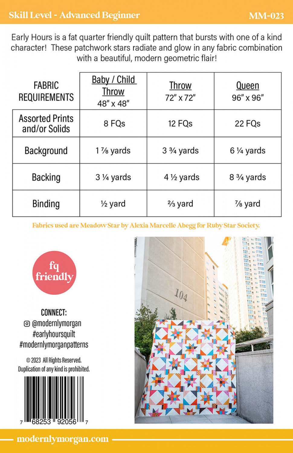 Early Hours Quilt Pattern