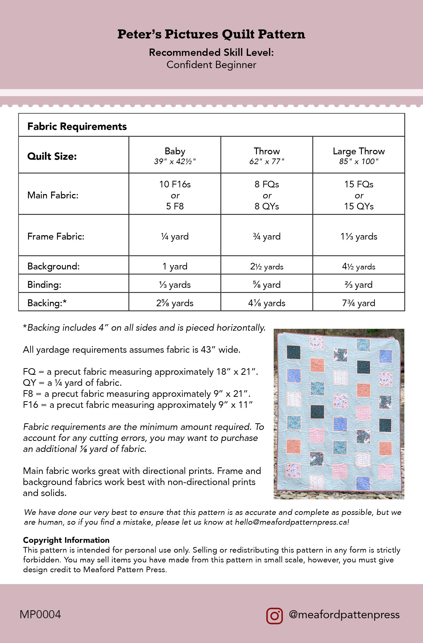 Meaford Pattern PressPeter's Pictures Quilt PatternQuilt Patterns