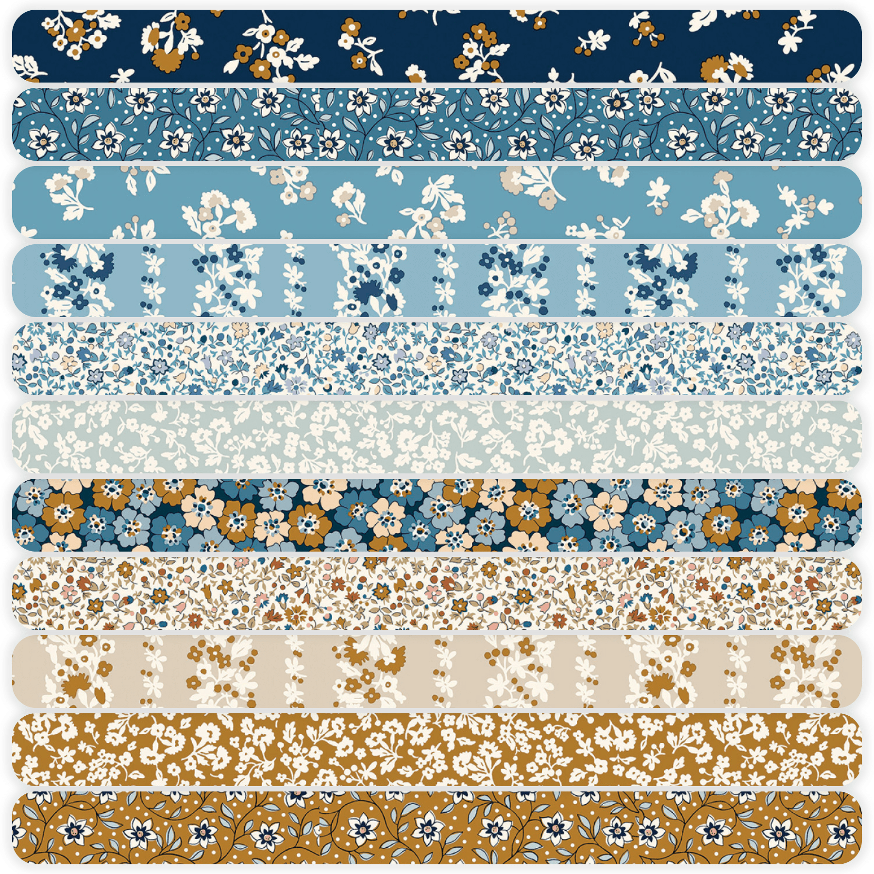Liberty of LondonDenim Florals Fat 1/4 Fabric Bundle (11 piece)Fabric Bundles