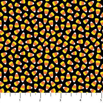 NorthcottGnomes Night Out Quilt Fabric Candy Corn BlackFabric
