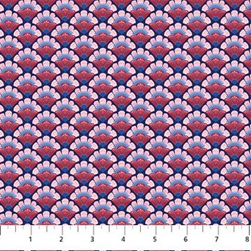 NorthcottWillowberry Lane Quilt Fabric Fans RedFabric