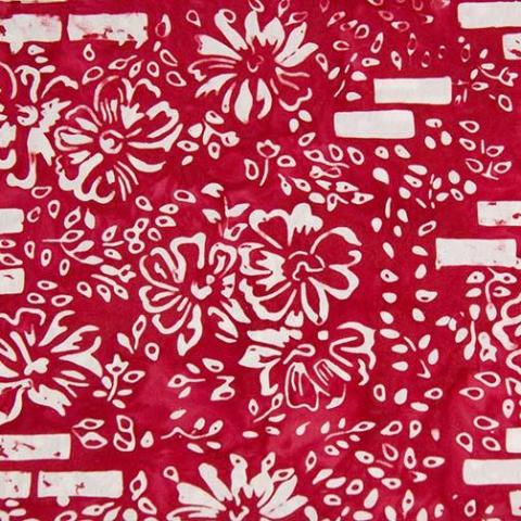 Banyan BatiksMary Batik Fabric Flower Wall RougeFabric