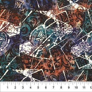 Banyan BatiksTile Work Batik Quilt Fabric Broken Tiles Dk MultiFabric