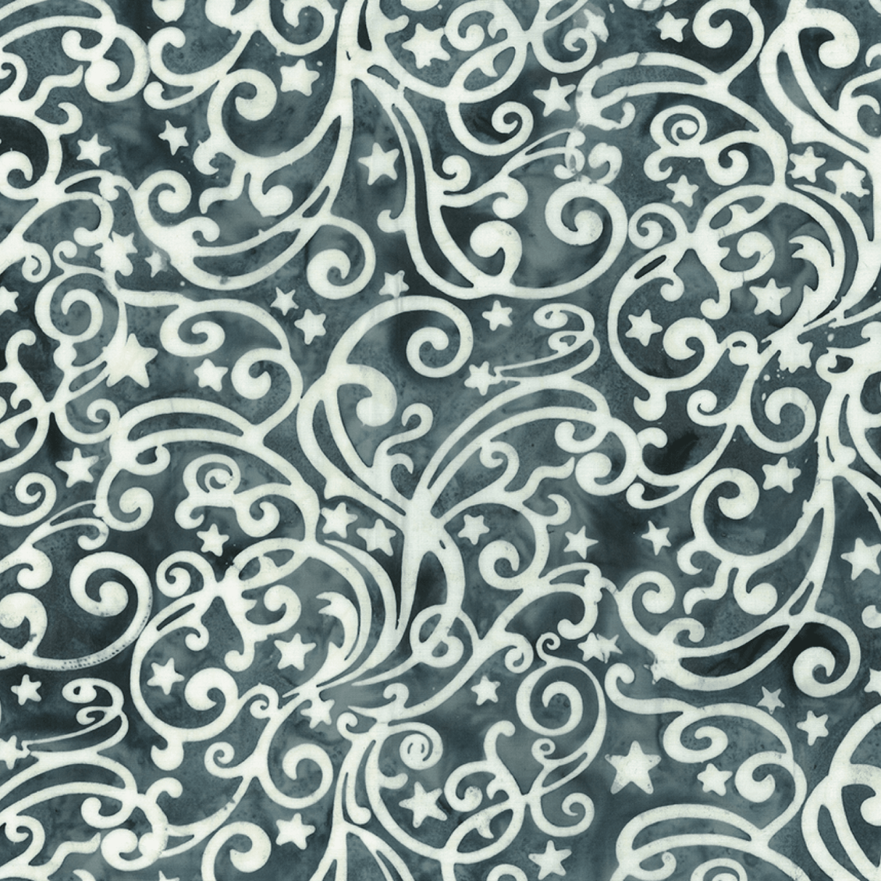 Banyan BatiksBandana Canada Batik Quilt Fabric Scroll SmokeFabric