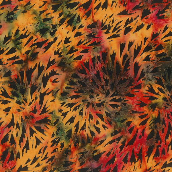 Banyan Batiks Changing Seasons Batik Quilt Fabric Petal Movement Multi