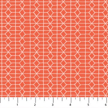 FIGO FabricsHand Stitched Quilt Fabric Hexies RedFabric