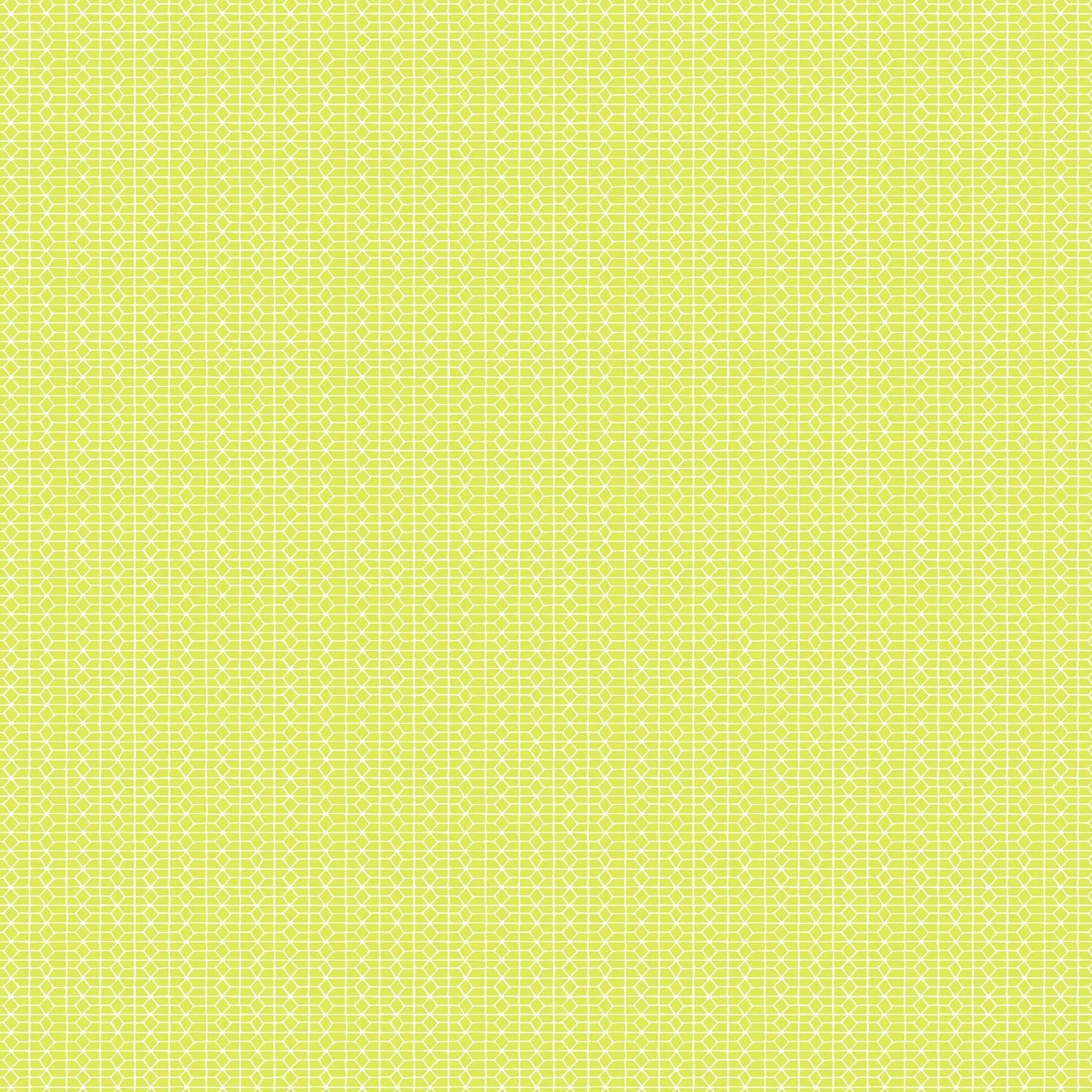 FIGO FabricsHand Stitched Quilt Fabric Hexies ChartreuseFabric