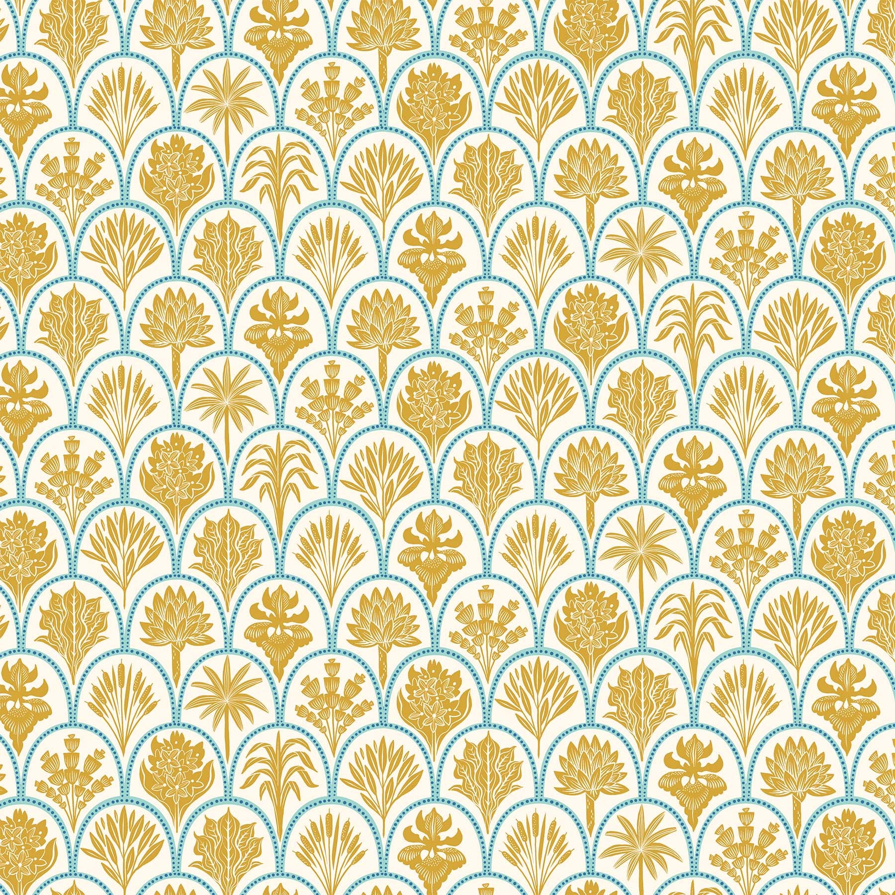 FIGO FabricsPond Tales Quilt Fabric Scallops CreamFabric