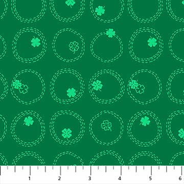 FIGO FabricsLucky Charms Quilt Fabric Clover Patch 72 Kelly GreenFabric