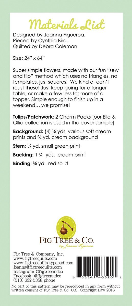 Fig Tree & CoThreads Tulip Farm Quilt PatternQuilt Patterns