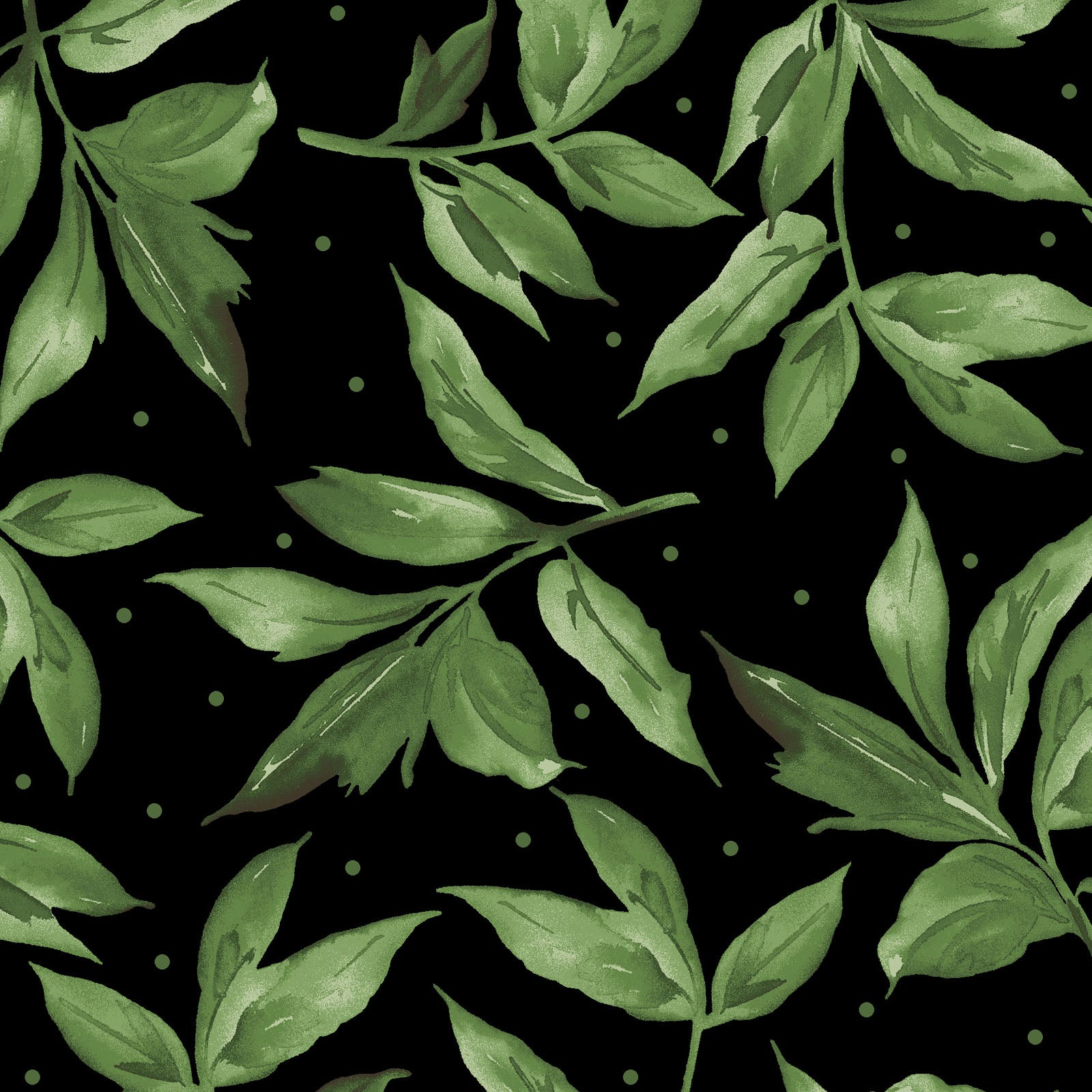 Maywood StudioProse Quilt Fabric Leaves BlackFabric