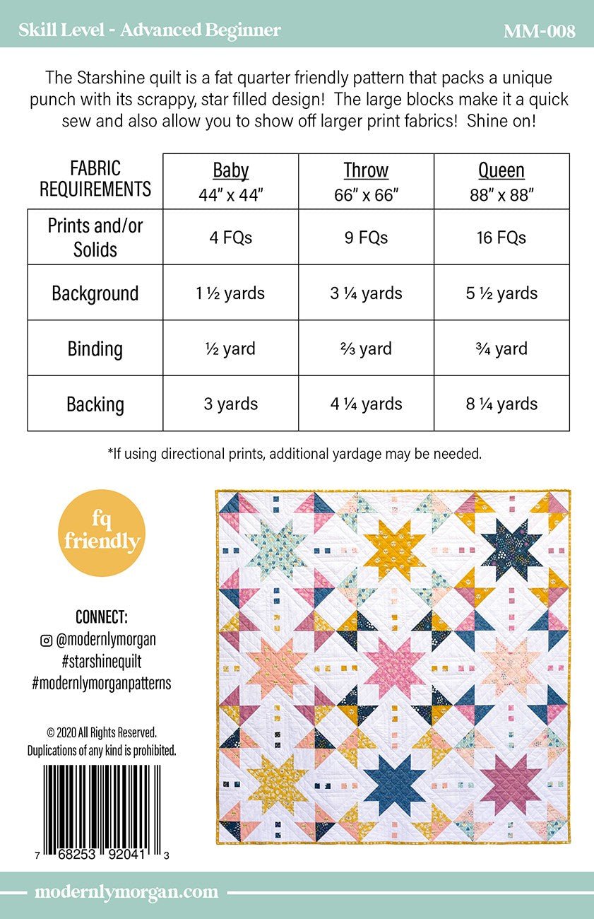 Modernly MorganStarshine Quilt PatternQuilt Patterns