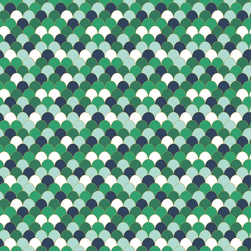Riley Blake DesignsAhoy Mermaids Quilt Fabric Scales GreenFabric