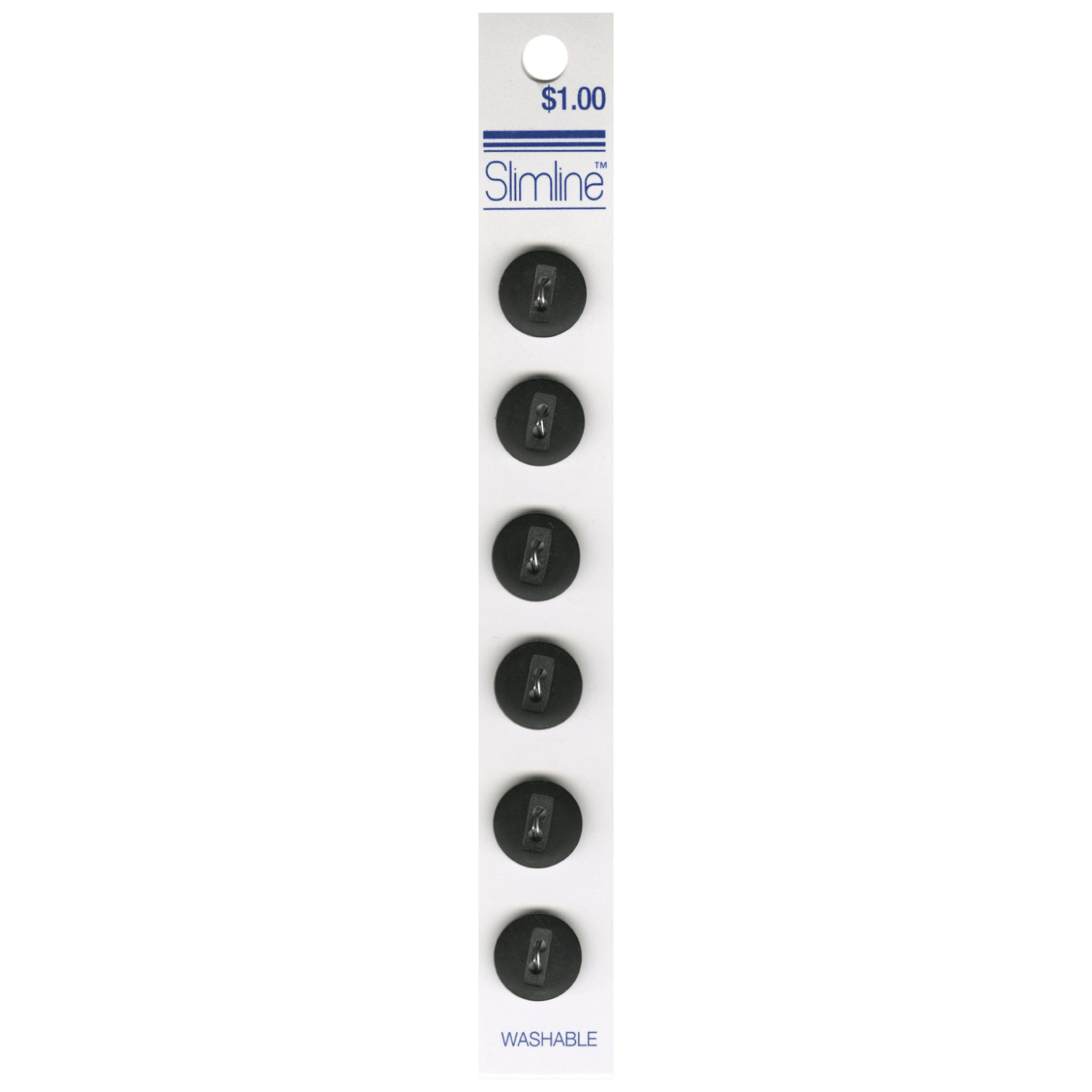 Lansing12mm 2 - Hole Button Black 6ctButtons & Snaps