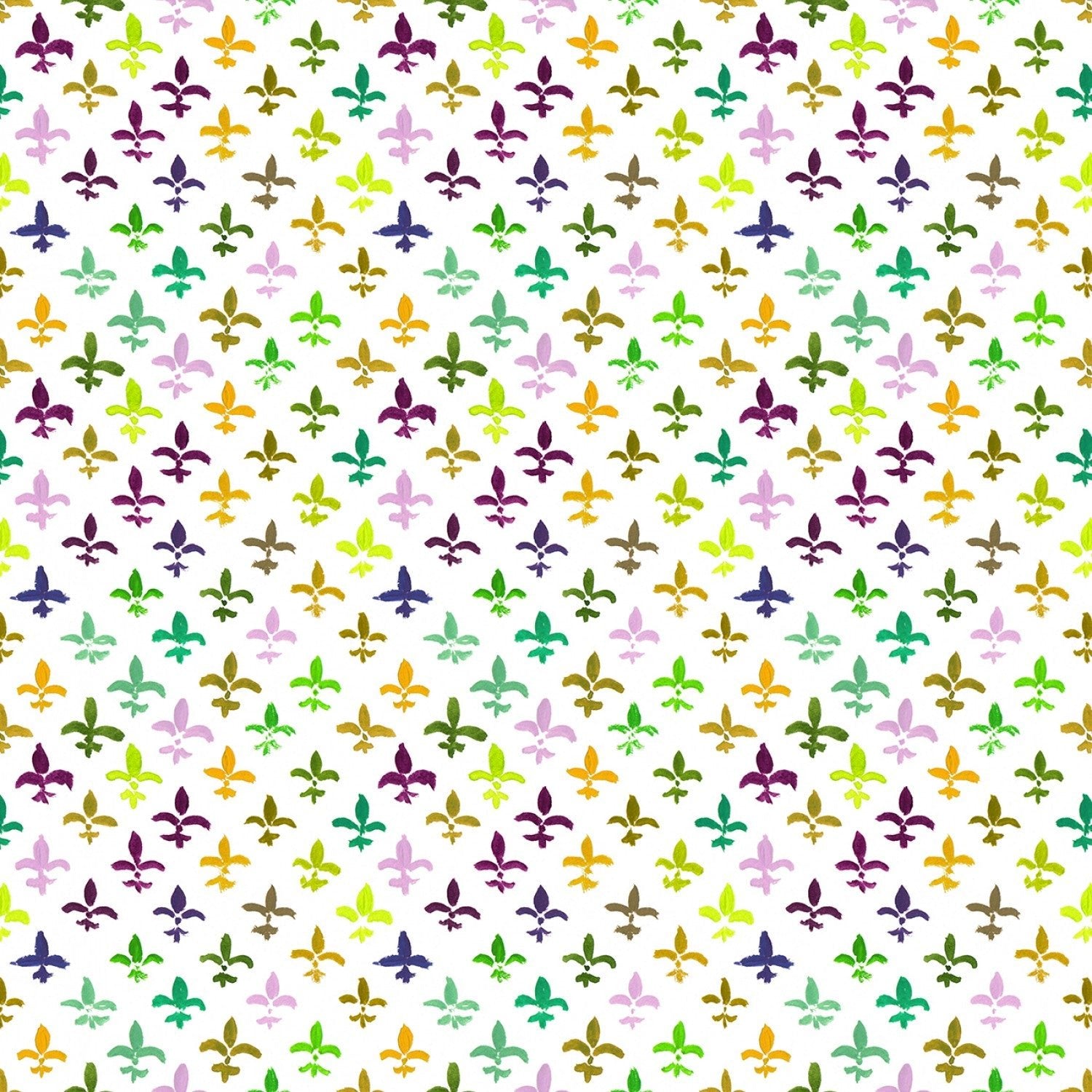 Dear StellaMardi Gras Fleur De Lis WhiteFabric