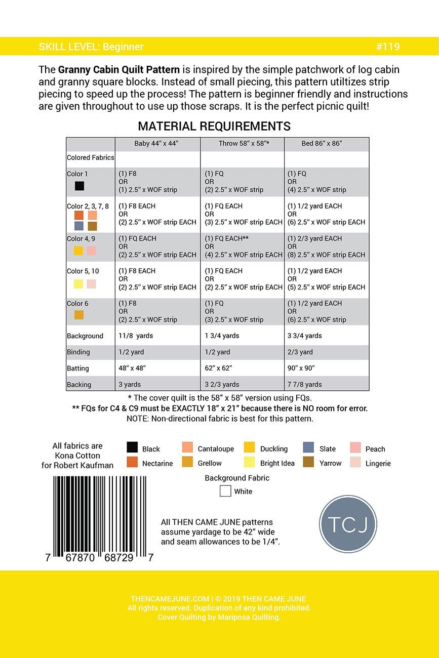 Then Came JuneGranny Cabin Quilt PatternQuilt Patterns