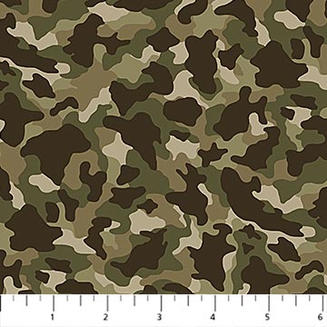 NorthcottCrazy For Camo Quilt Fabric Naval Dark Khaki/BrownFabric