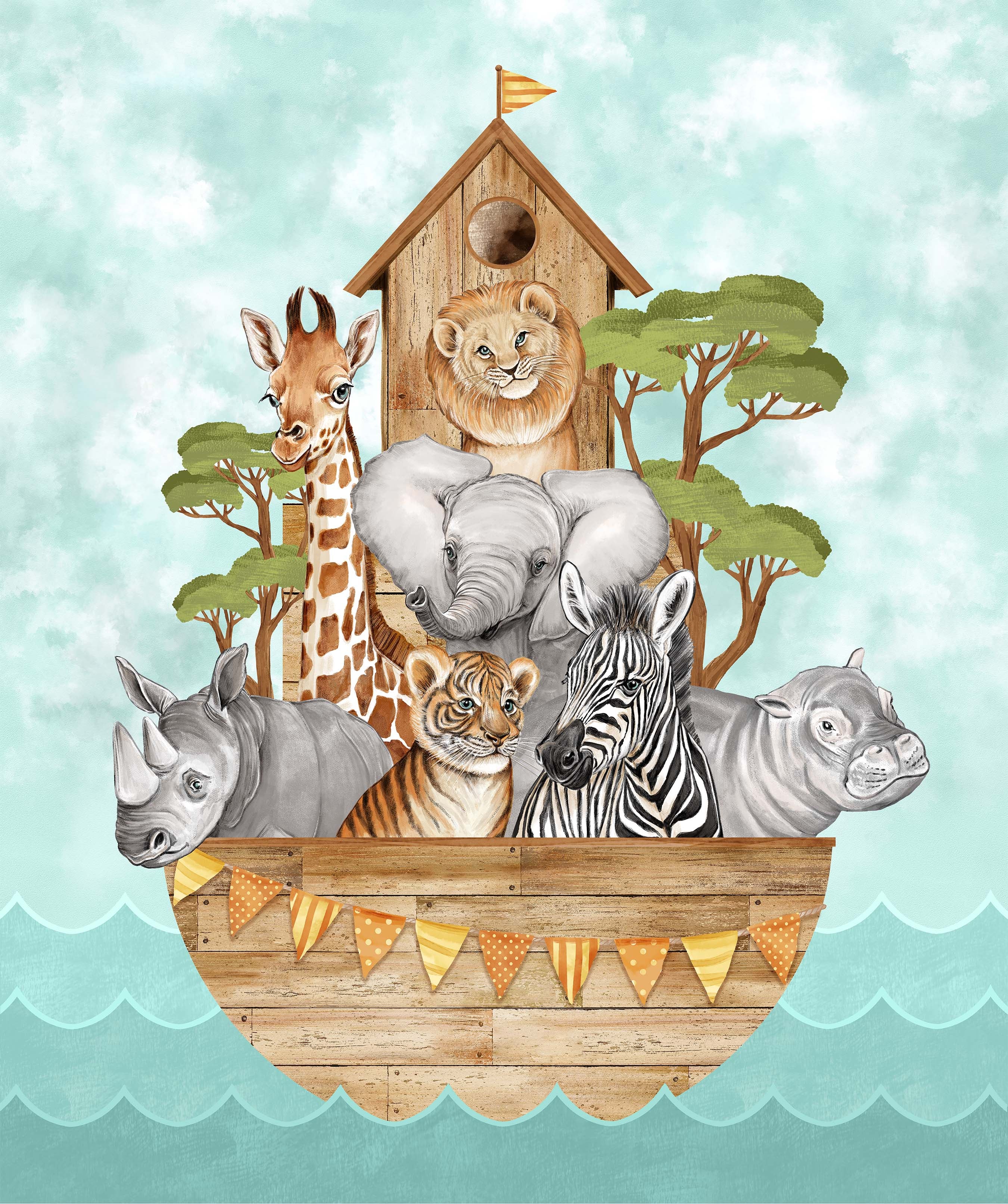 Baby Safari Quilt Fabric by Deborah Edwards for Northcott