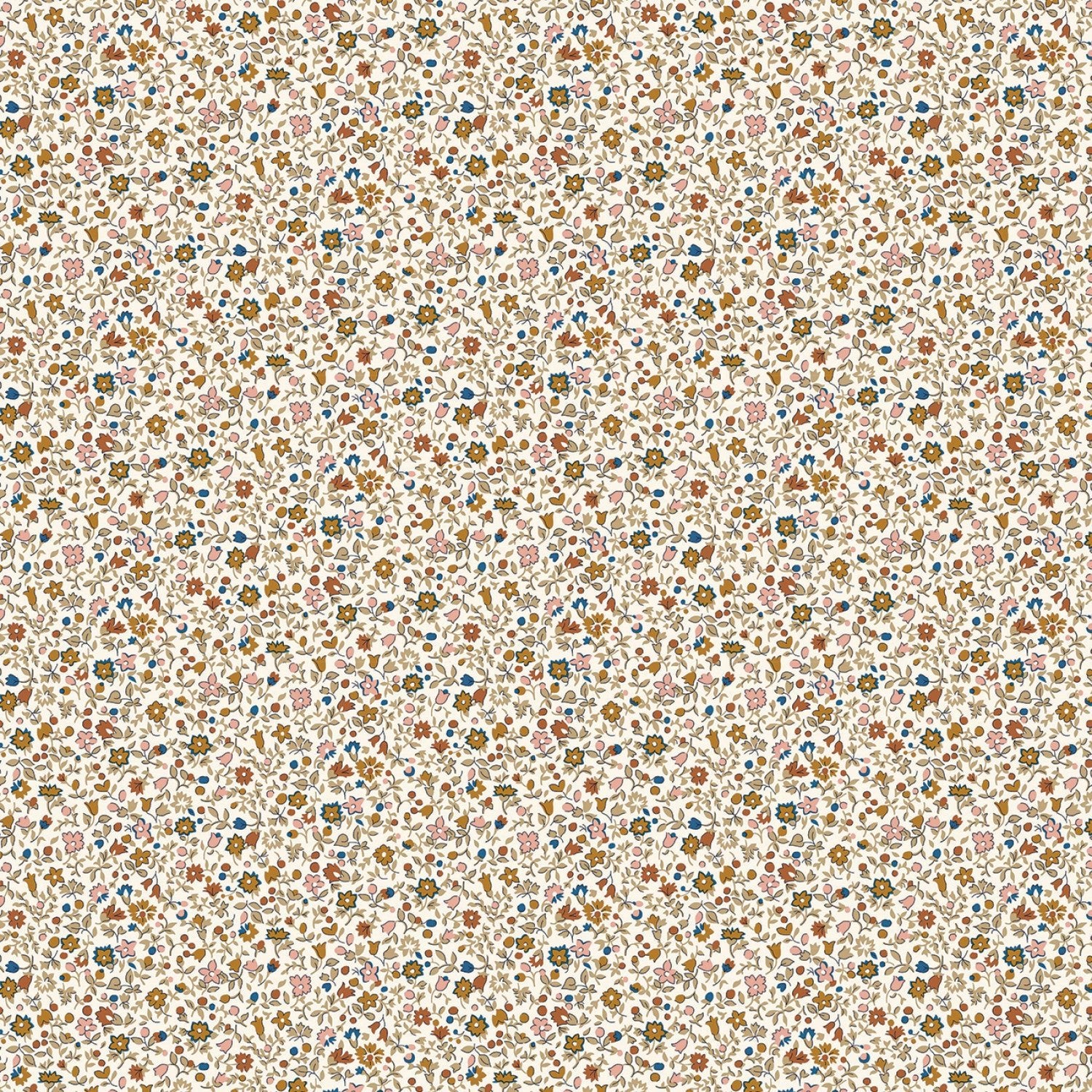 Liberty of London Denim Florals Quilt Fabric Posy Haze Sand