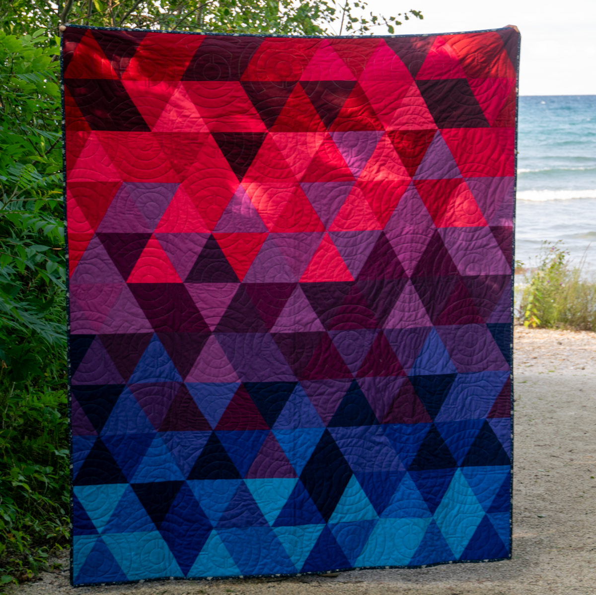 Berry Harvest Triangle Fade Quilt Pattern