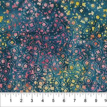 108in. Wide Backing Banyan Backings Floral Teal