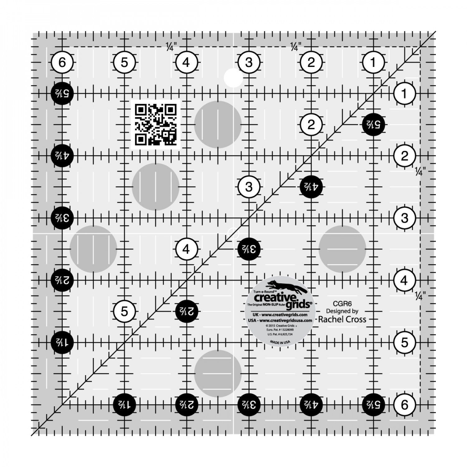 Creative Grids 6.5" Square Quilt Ruler