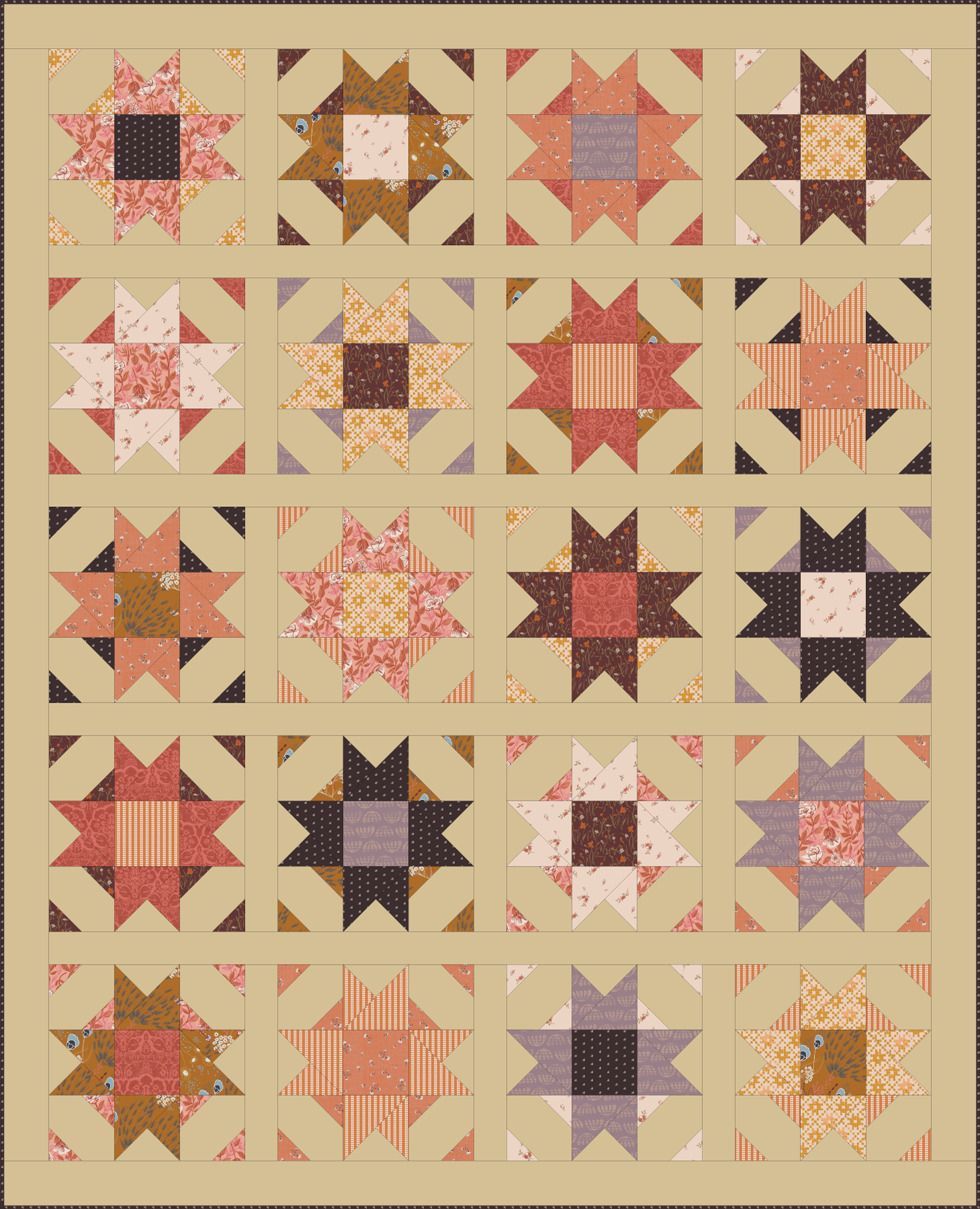 Compass Star Quilt Pattern