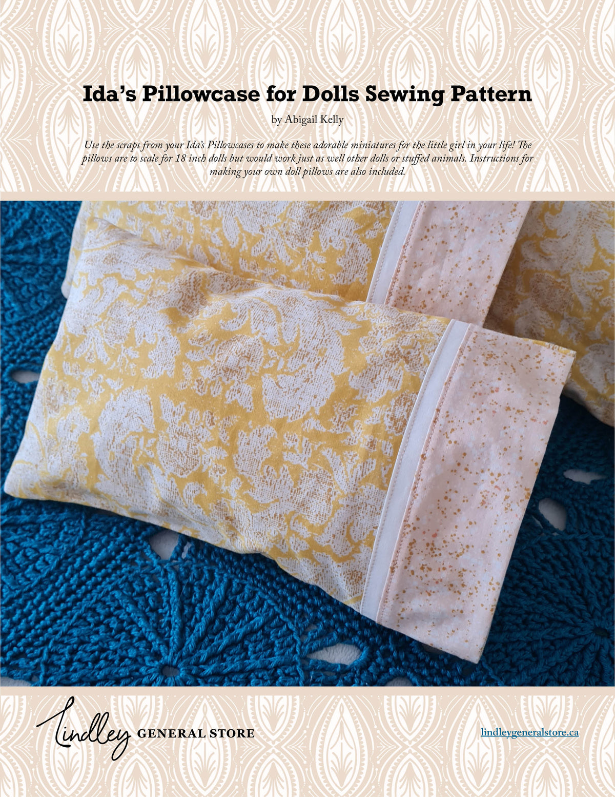 Pillowcase and Pillow Pattern for 18" Dolls