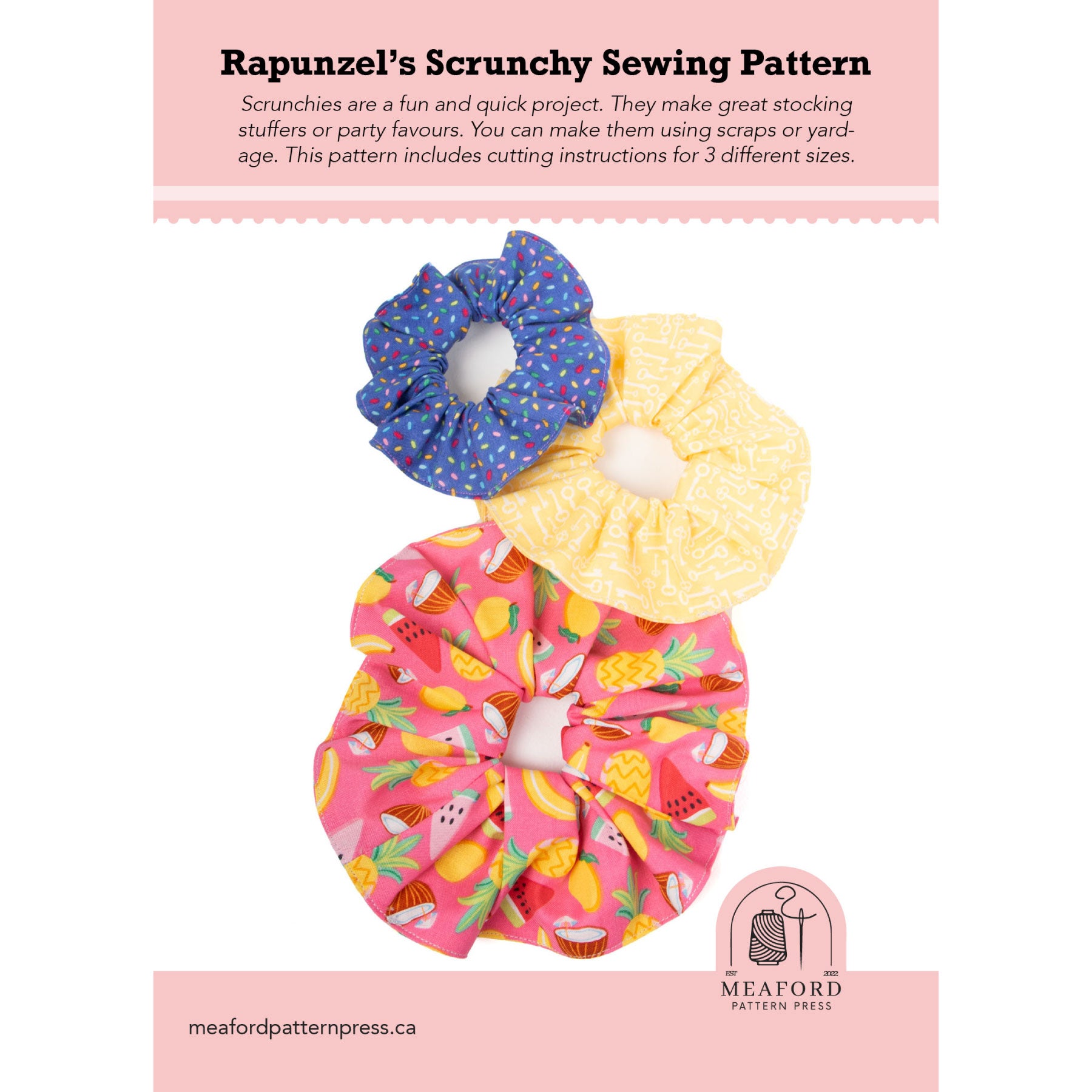 Meaford Pattern Press Rapunzel's Scrunchy Sewing Pattern