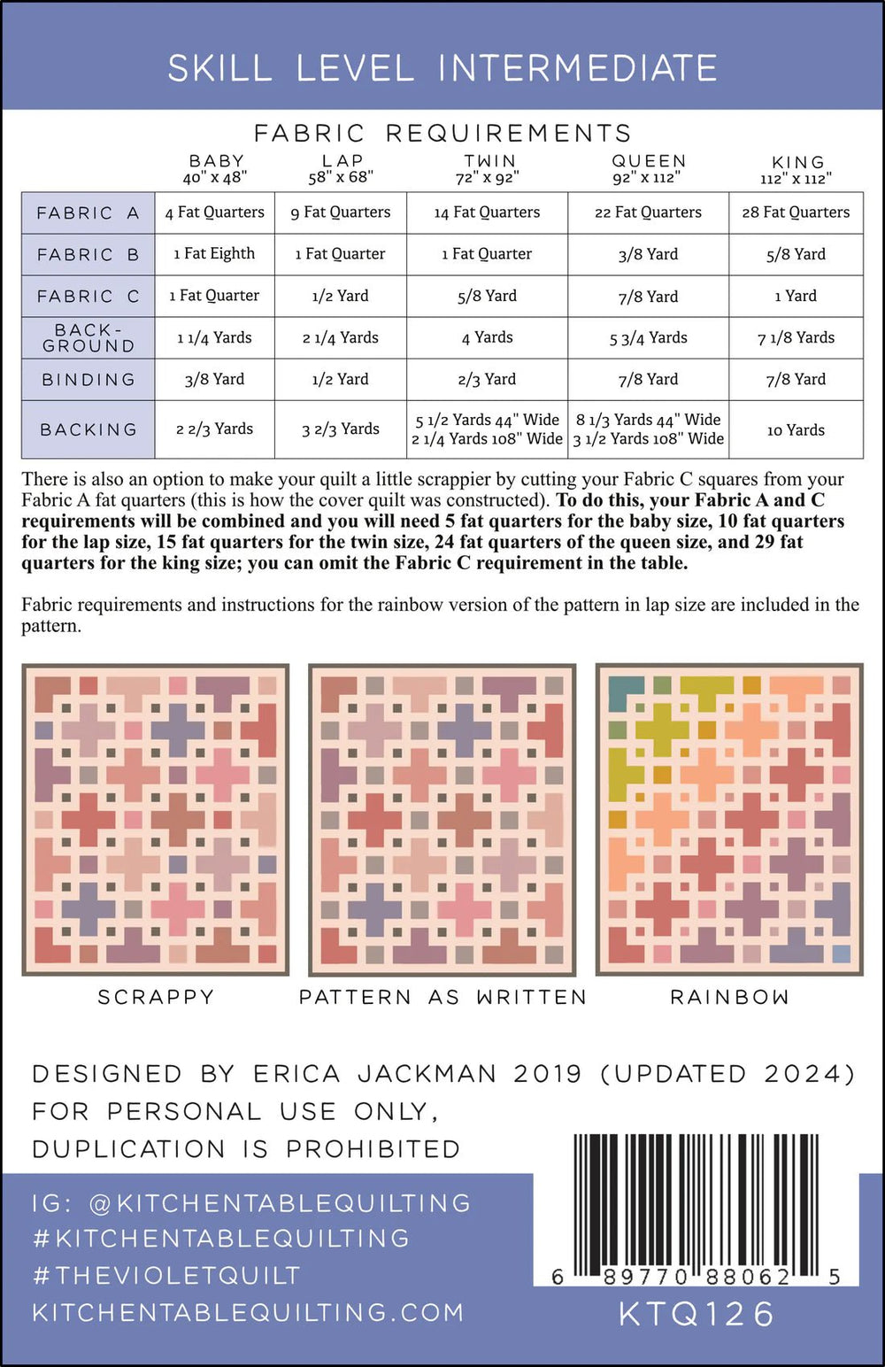 Kitchen Table QuiltingThe Violet Quilt PatternQuilt Patterns