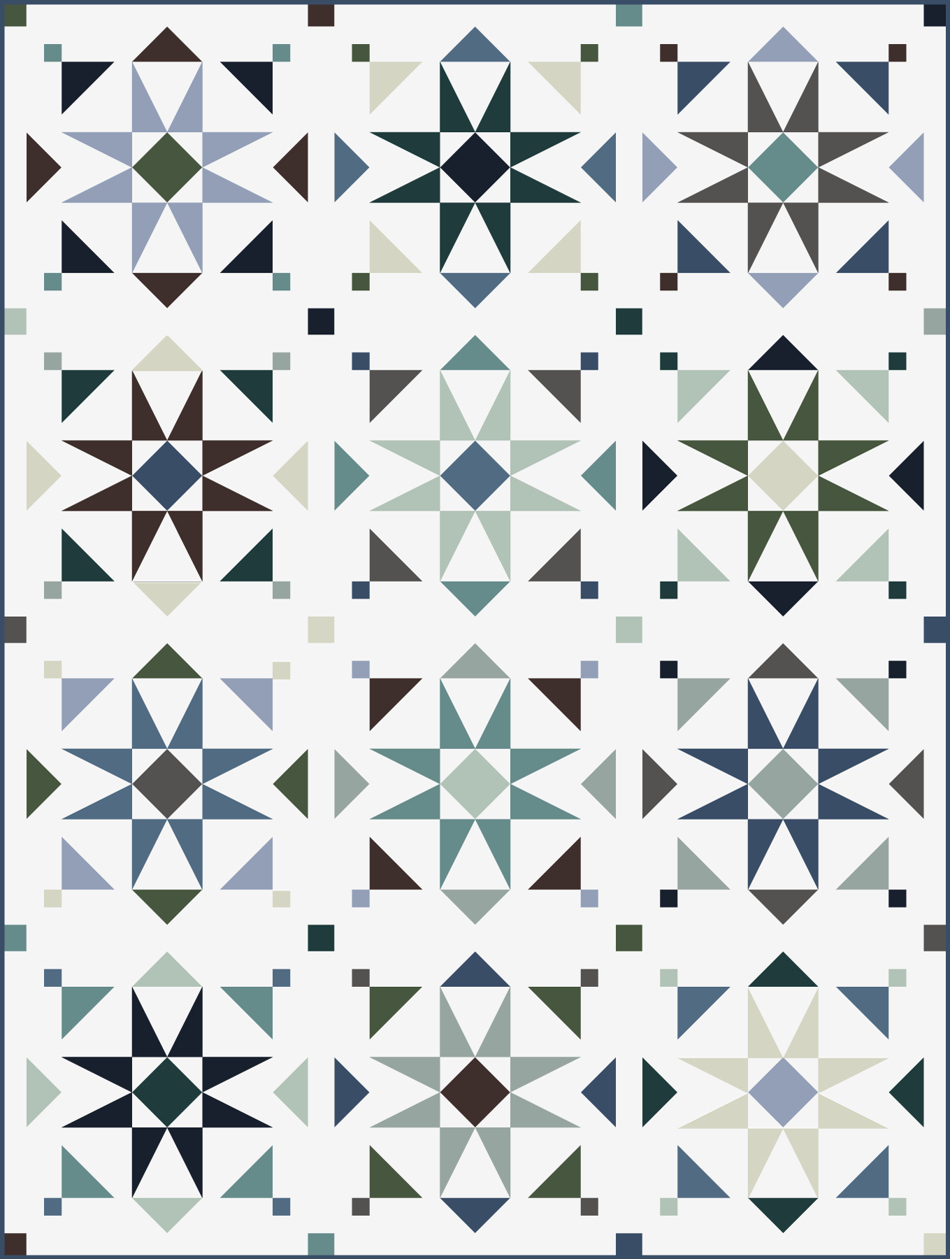 North Wind Mosaic Star Quilt Pattern