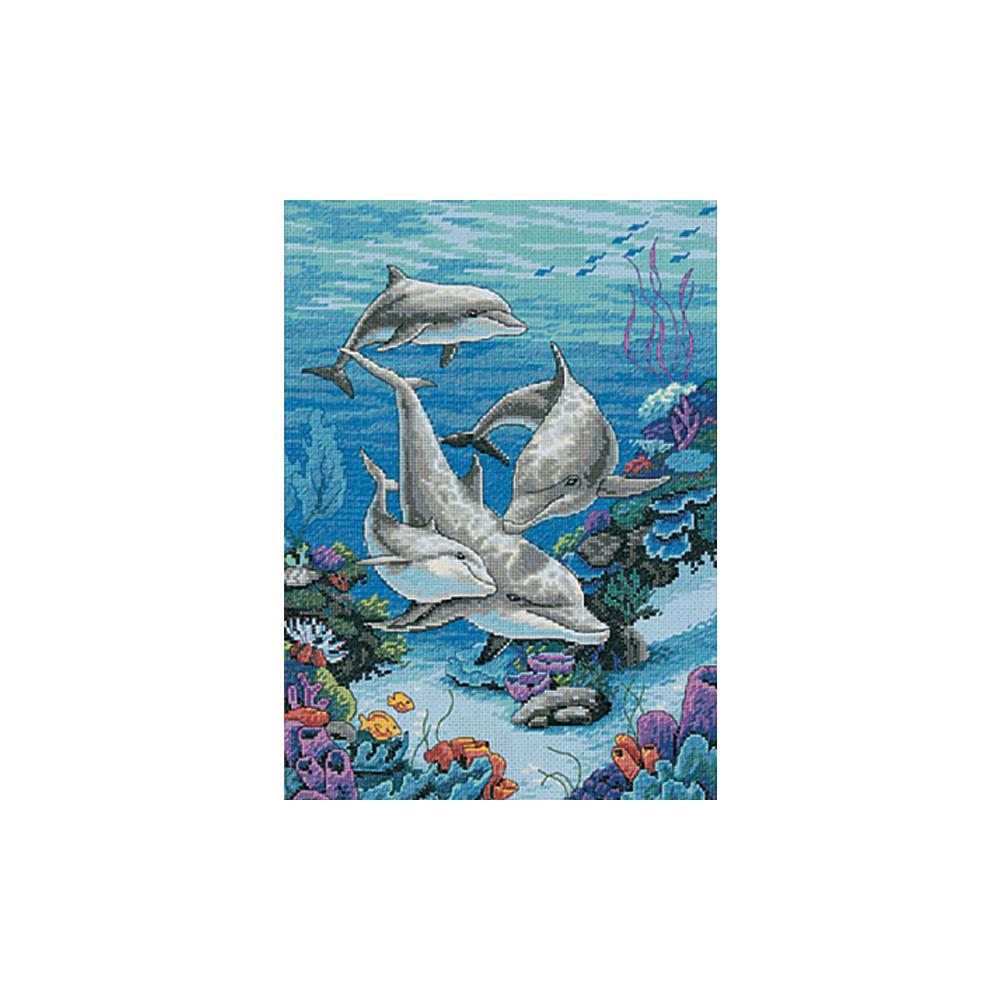 The Dolphins' Domain Counted Cross Stitch Kit 10in. x 14in. (4931213328429)