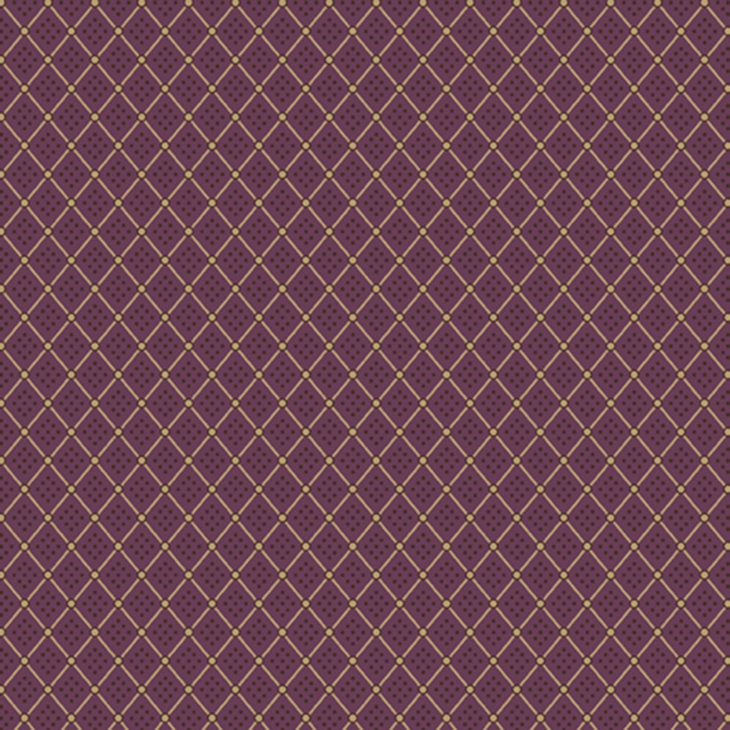 Plumberry Trellis Purple Quilt Fabric by Pam Buda (5909947416741)