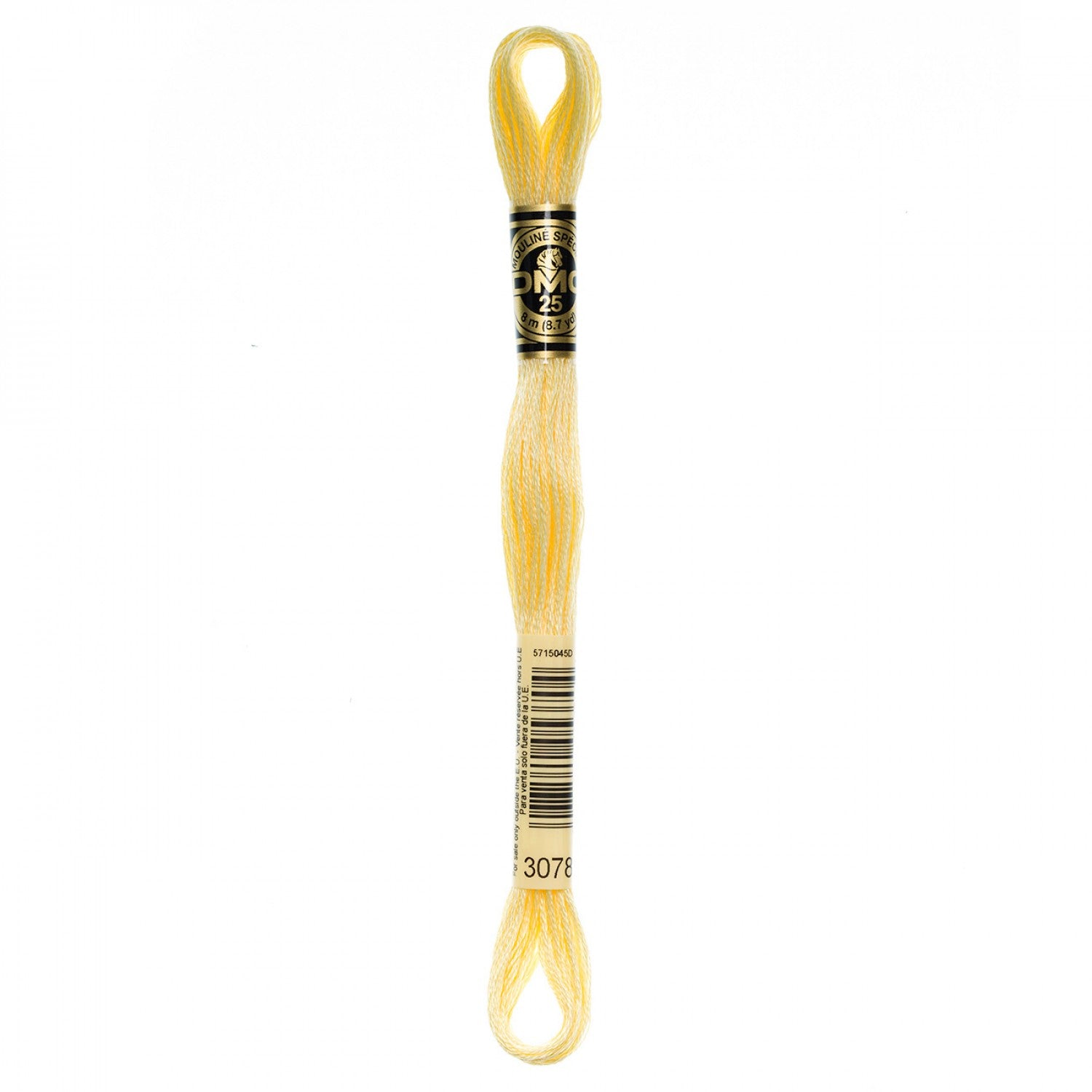 DMC 6-Strand Embroidery Floss 3078 Very Lt Golden Yellow (5372068528293)