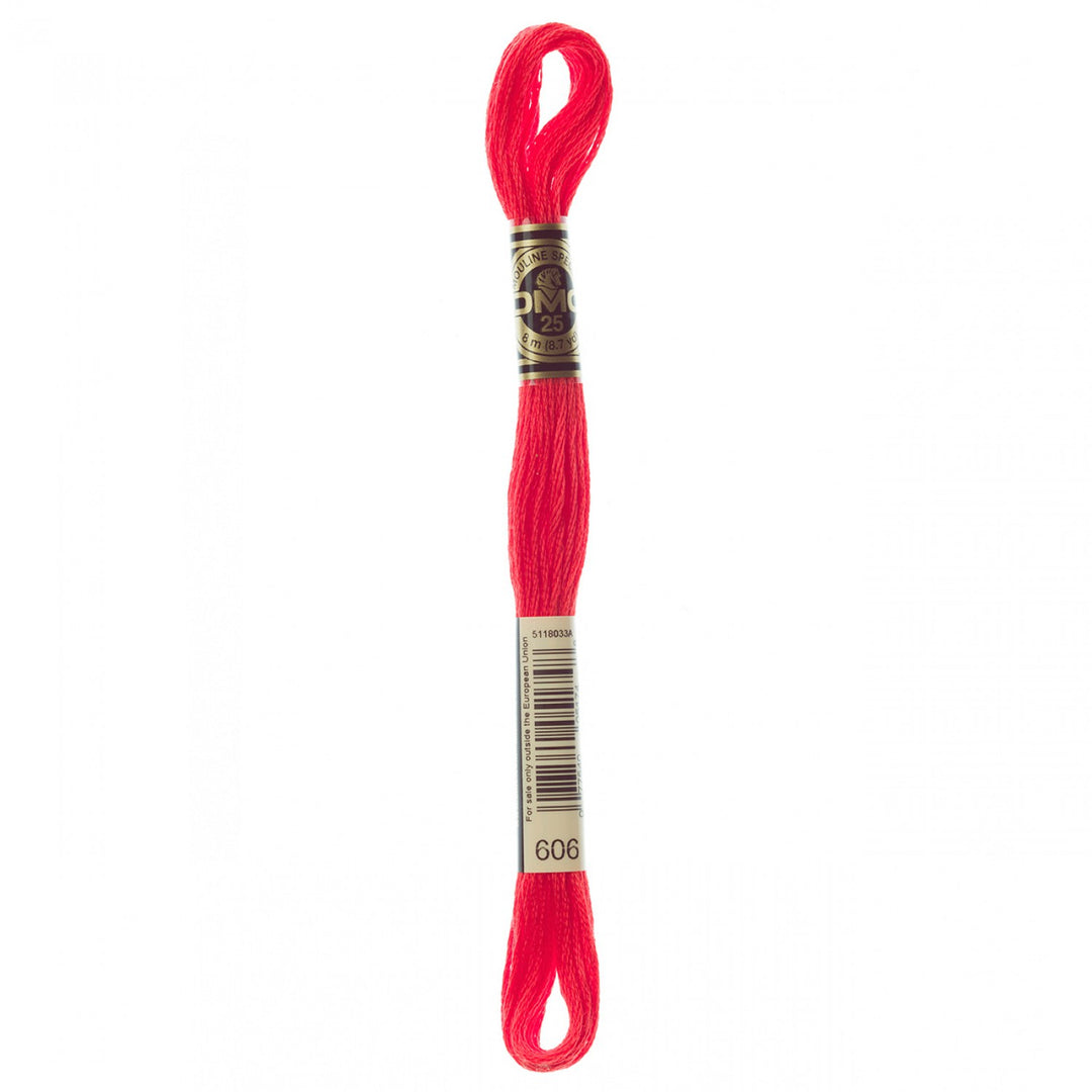 6-Strand Embroidery Floss 606 Bright Orange Red (4608629047341)