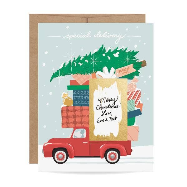 Red Truck Scratch-off Holiday Card