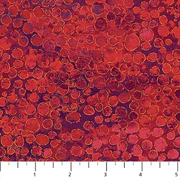 Northcott Artisan Spirit Shimmer Coral Reef Red Bubbles Quilt Fabric by Deborah Edwards (4121980043309)