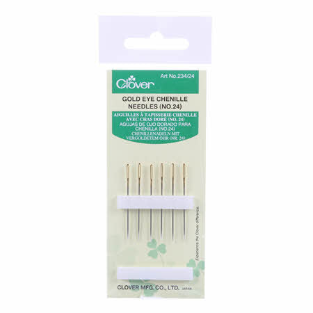 CLOVER Chenille Gold Eye Needles 6ct No. 24 (1546892116013)