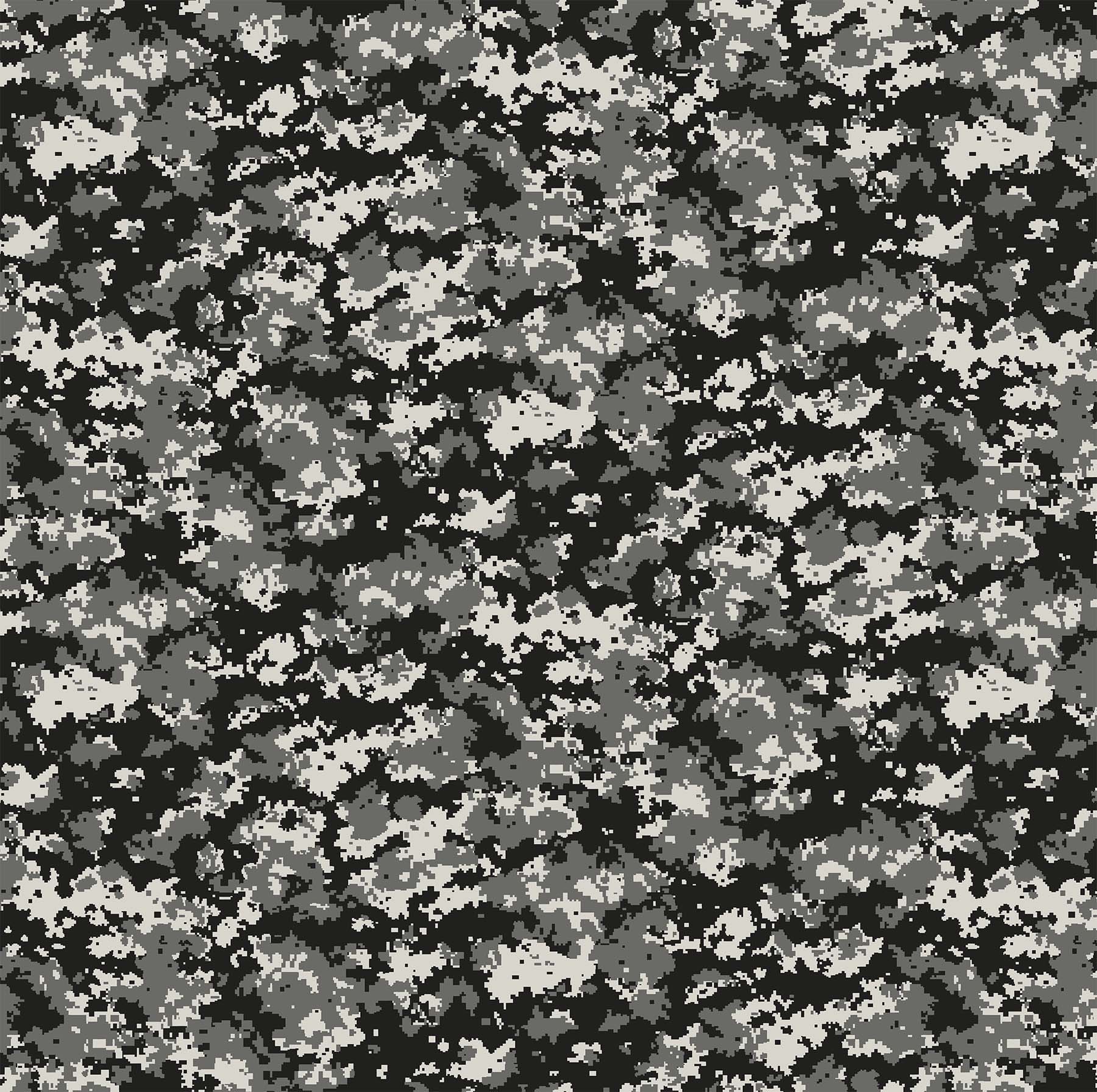 Crazy For Camo Digital Black Quilt Fabric