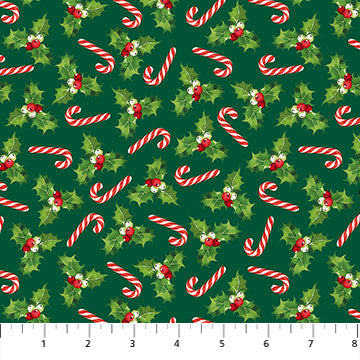 Peppermint Candy Holly and Candy Canes Pine