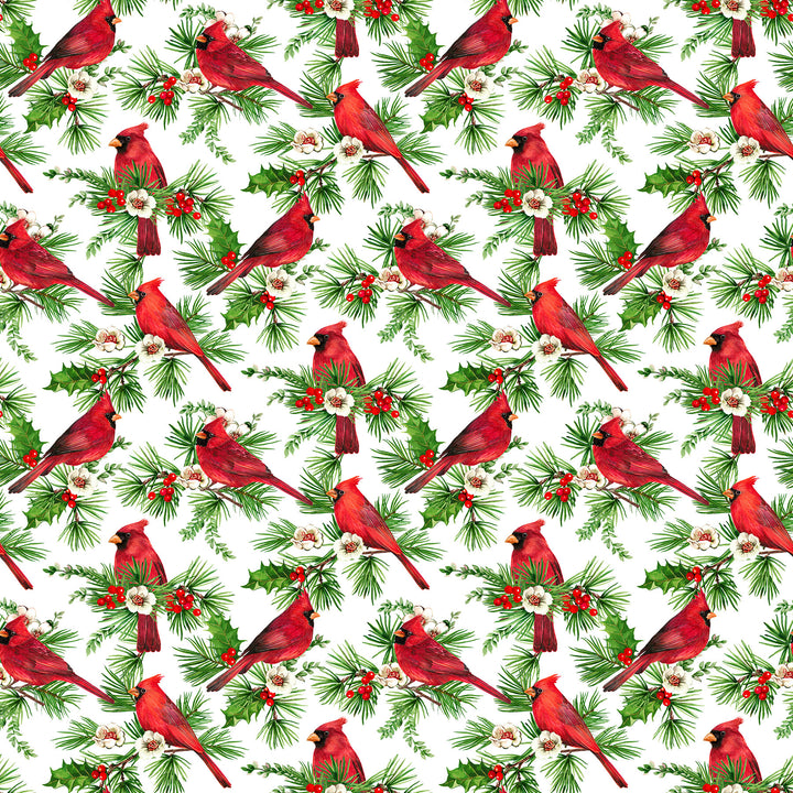 Cardinal Christmas Birds White