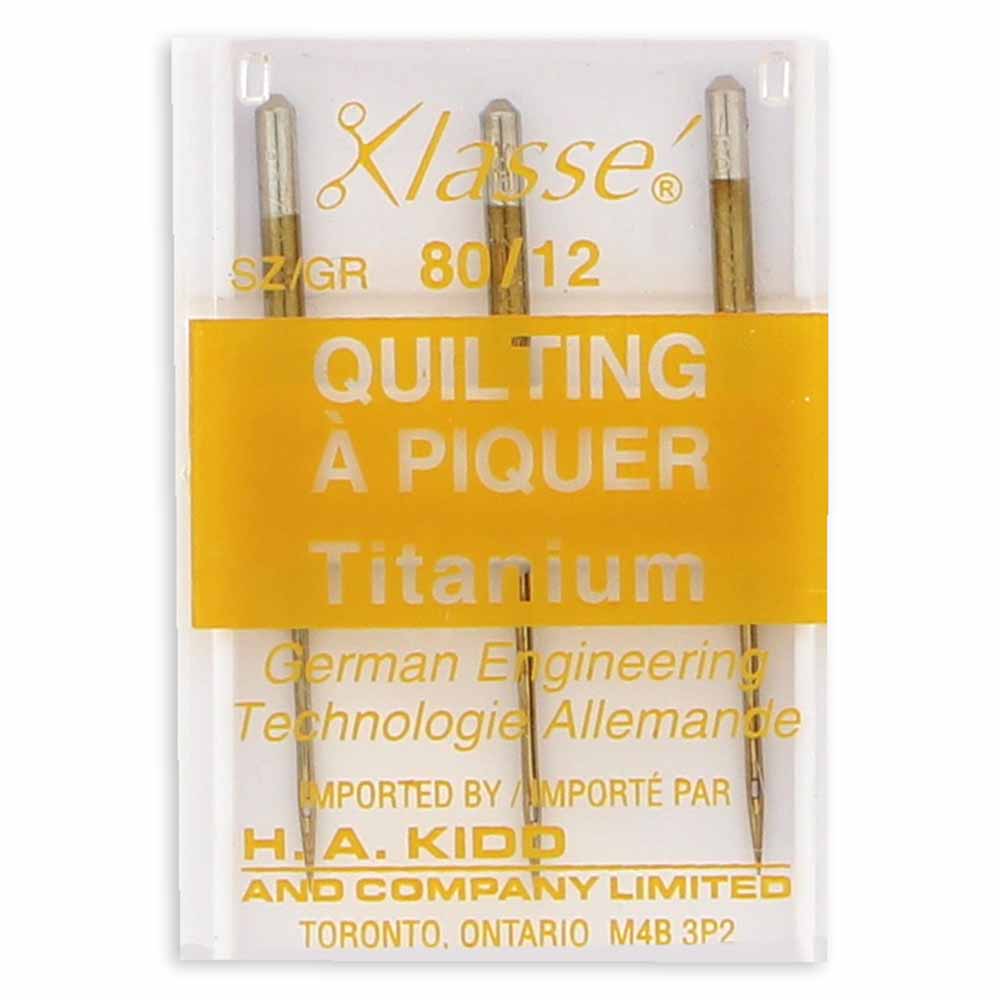 Klassé Titanium Quilting Needles 3ct 80/12 (4943762128941)