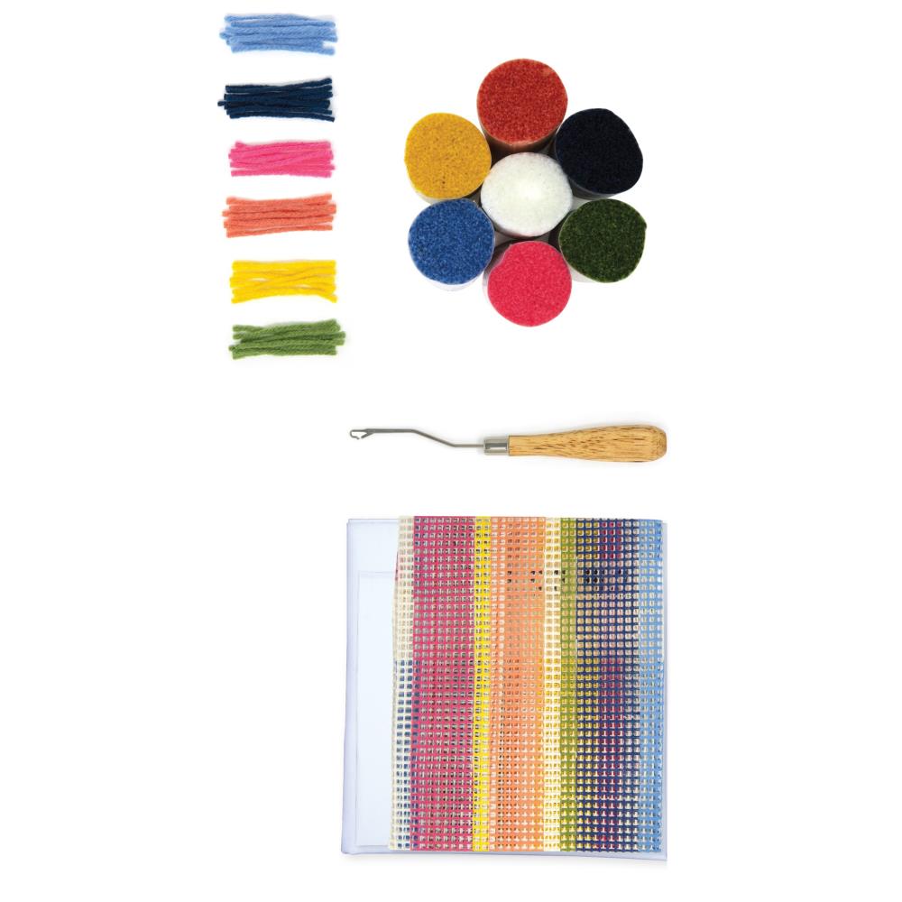 16in. Bright Stripe Latch Hook Pillow Kit