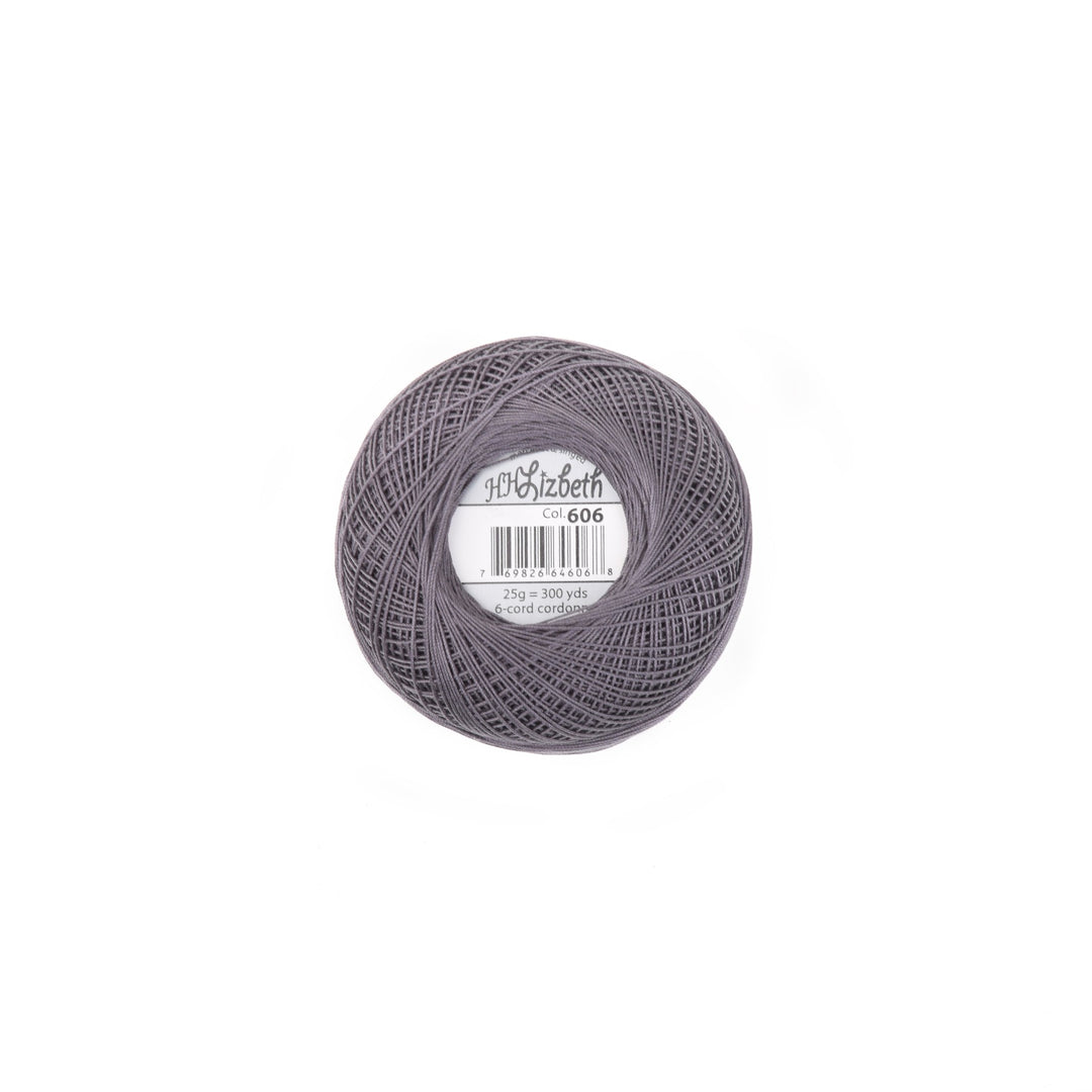 Lizbeth 100% Egyptian Cotton cordonnet thread Charcoal (4672639336493)