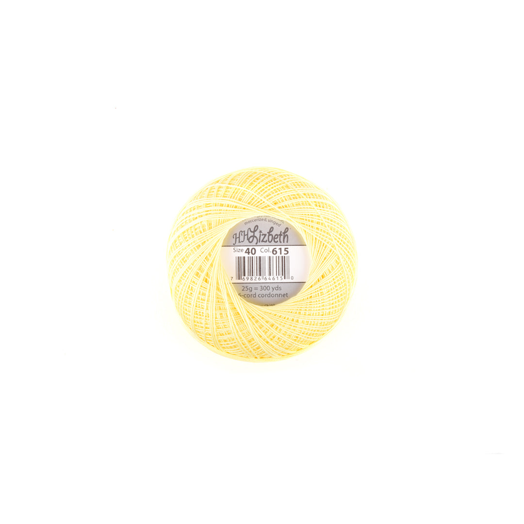 Lizbeth 100% Egyptian Cotton cordonnet thread Yellow Light (4677336006701)