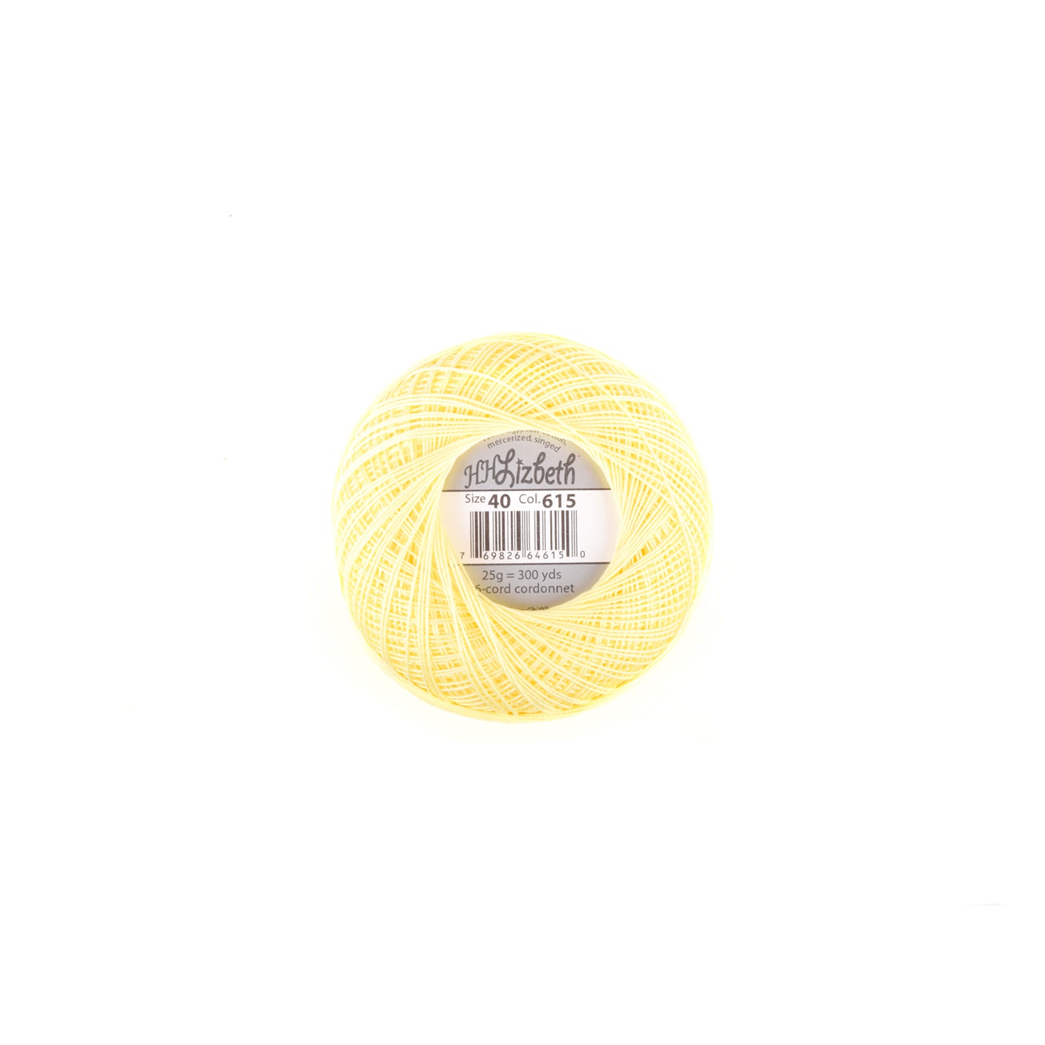 Lizbeth 100% Egyptian Cotton cordonnet thread Yellow Light (4677336006701)