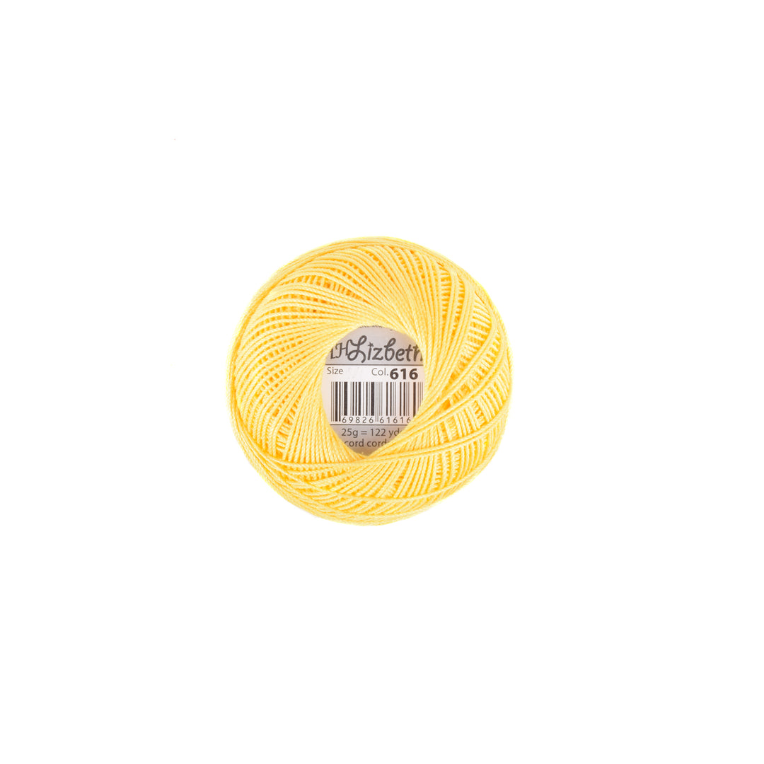 Lizbeth 100% Egyptian Cotton cordonnet thread Daffodil Medium (665646333997)