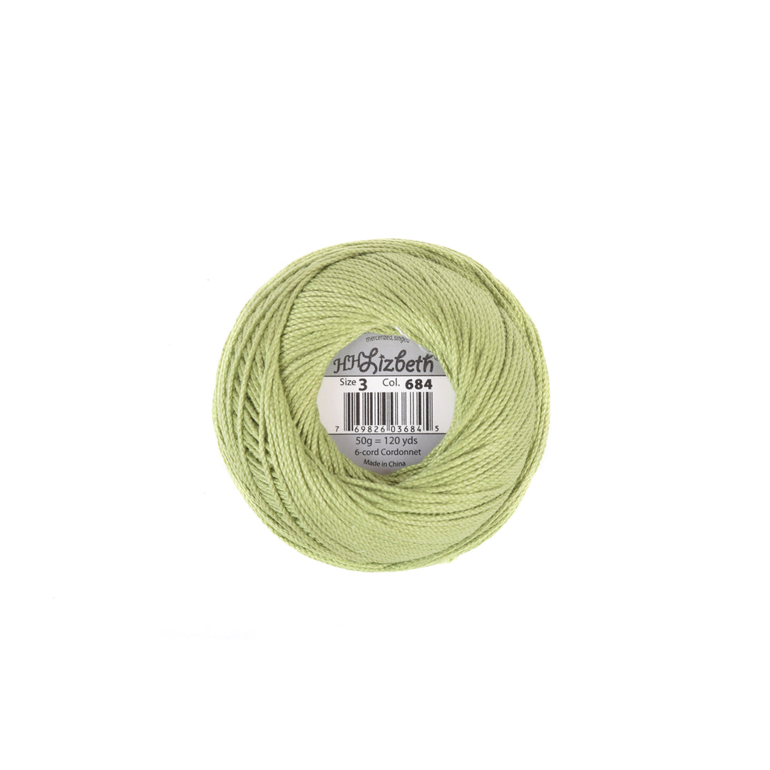 Lizbeth 100% Egyptian Cotton cordonnet thread Leaf Green Medium (664576655405)